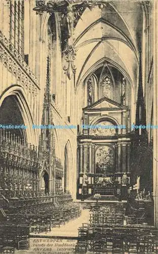 R620791 Antwerpen Binnenste der Hoofdkerk Anvers Interieur de la Cathedrale