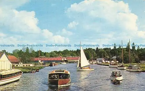 R616297 River Bure at Wroxham Ernest Joyce C J Nicholas Plastichrome Farbbild