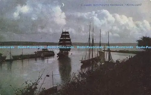 R616298 C 4482 A Weymouth Harbour Moonlight Celesque Series Photochrom