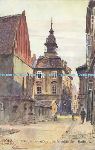 R620827 Prag Altneue Synagoge und israelitisches Rathaus F J Jedlicka Prag II