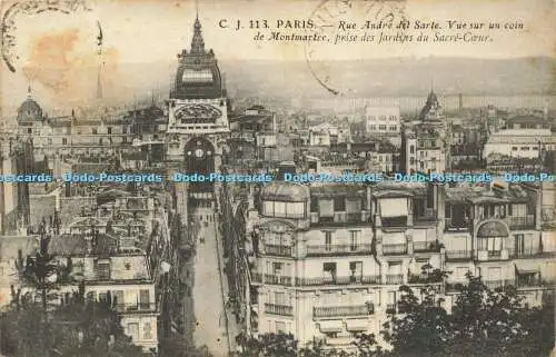 R618833 C J 113 Paris Rue Andre del Sarte Vue sur un coin de Montmartre prise de