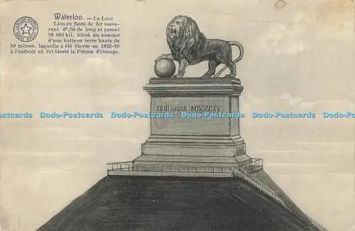 R618843 Waterloo Le Lion La Belgique Historique Desaix 1920