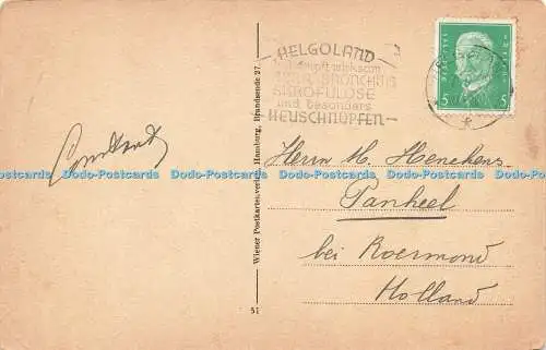 R618846 Helgoland aus der Vogelschau Wiener Postkartenverlag Hamburg 1929