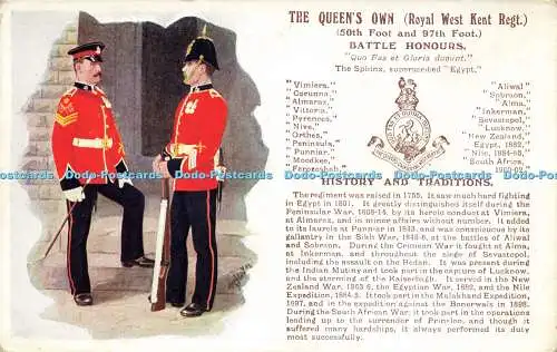 R620873 Queens Own Royal West Kent Regt 50th Foot and 97th Foot Battle Honours H