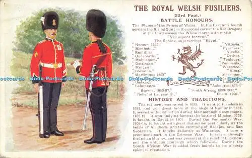 R620874 Royal Welsh Fusiliers 23rd Foot Battle Honours History and Traditions Ga