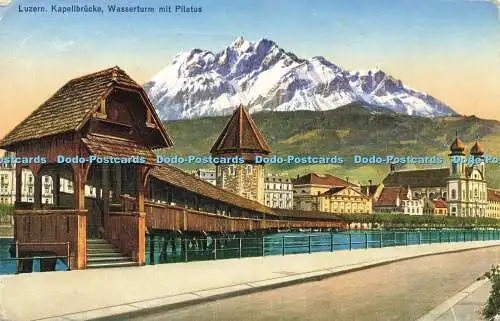 R618853 Luzern Kapellbrücke Wasserturm mit Pilatus E Goetz