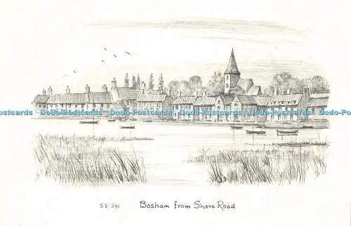 R616395 S P 391 Bosham from Shore Road Judges Pencil Etch