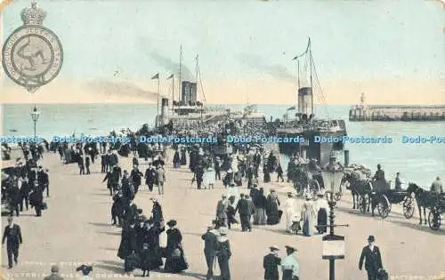 R618891 Victoria Pier Douglas I O M Ankunft der Dampfgarerbatterie Jeceris 1905