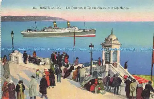 R620915 15 Monte Carlo Les Terrasses le Tir aux Pigeons et le Cap Martin Rostan