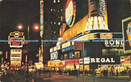 R616413 Times Square Great White Way New York A Devaney Plastichrome Colourpictu