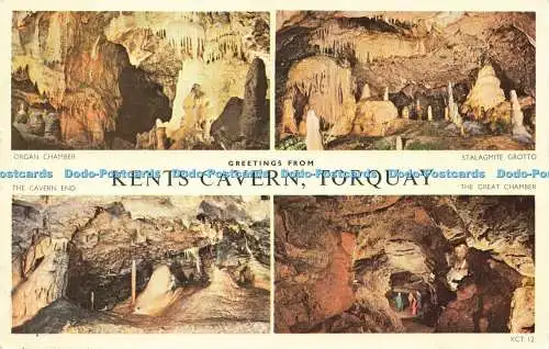 R616451 Grüße aus der Kents Höhle Torquay Jarrold Cotman Farbe 1960 Mehrfachansicht