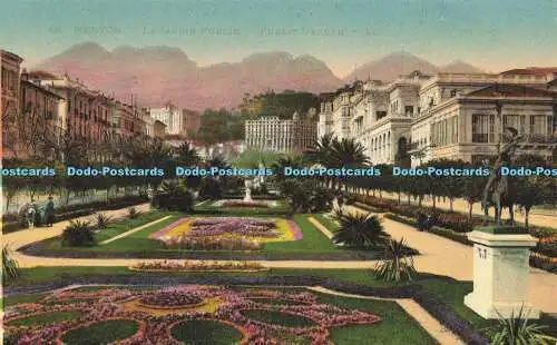 R621019 46 Menton Le Jardin Public Garden LL Levy et Neurdein Reunis