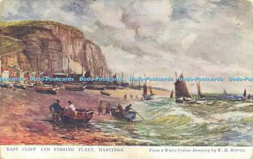 R621027 East Cliff and Fishing Fleet Hastings W H Aquarell Postkarte ausleihen