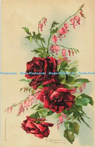 R616525 Blumen Rosen Kunstler Postkarten Serie 39