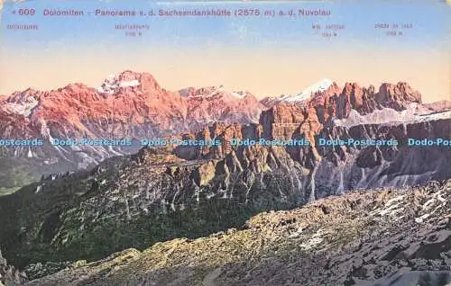 R623479 609 Dolomiten Panorama v d Sachsendankhütte a d Nuvolau Fotoglob Zürich