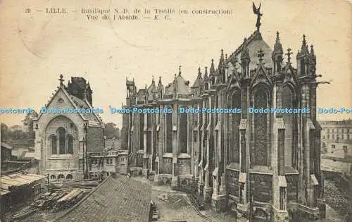 R623587 29 Lille Basilique N D de la Treille en construction Vue de lAbside E C