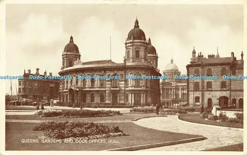 R621188 Queens Gardens and Dock Offices Hull G 7680 Phototype Valentines 1952