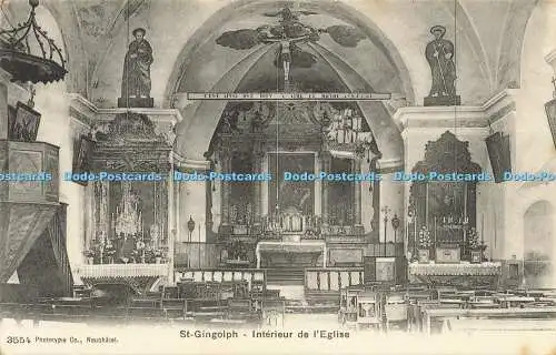 R621237 St Gingolph Interieur de lEglise 3554 Phototypie Neuchatel