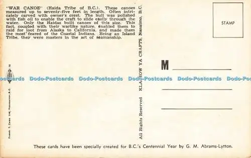 R616769 Kla How Ya Hello B C s Centennial Year 1858 1958 From Totem Pole Land Fr