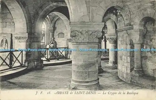 R621364 J F 18 Abbaye de Saint Denis La Crypte de la Basilique Phototypie Paris