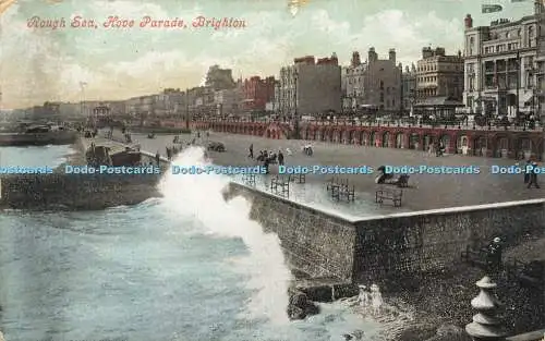 R623869 Rough Sea Hove Parade Brighton Valentines Serie 1906