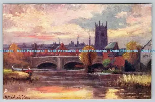 R740245 Derby The Derwent From Long Bridge Tuck Oilette 1655 H Hadfield Cubley