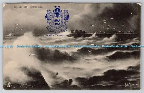 R738217 Brighton Rough Sea Tuck Town and City Serie 2000 1911