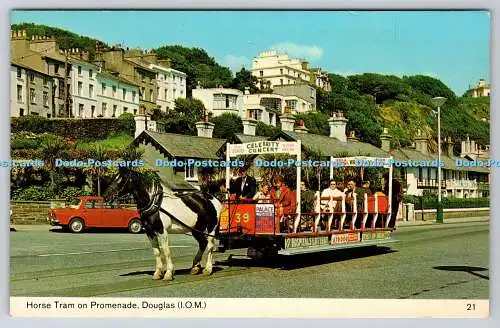 R740341 I O M Douglas Pferdestraßenbahn an der Promenade Bamforth Holmfirth Yorkshire Farbe