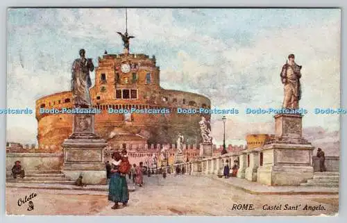 R738268 Rom Castel Sant Angelo Tuck Oilette The Wide World Serie II 7554