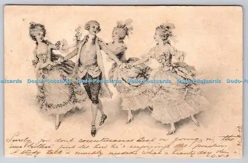 R740403 Three Women and Man Dancing Tuck Continental Series 4030 PM Belfast 1903