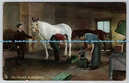 R740410 The Village Blacksmith Animal Studies Tuck Photochrom 4435 PM Burton On