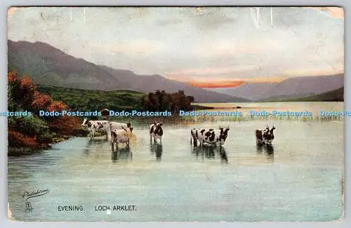 R740412 Loch Arklet Evening Scottish Lochs Tuck Photochrom Serie 4494 PM Carlis