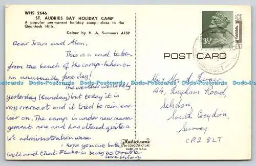 R740691 St Audries Bay Holiday Camp Plastichrome von Colourpicture H A Summers