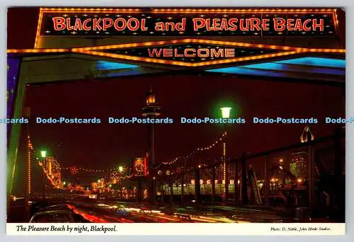 R739098 Blackpool The Pleasure Beach by Night John Hinde D Noble