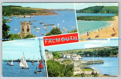 R739129 Falmouth Parish Church and Harbour Sailing E T W Dennis Scarborough 1982