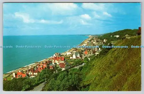 R739138 Sandgate and Hythe Bay From Folkestone D V Bennett Lenham Kent Photo View