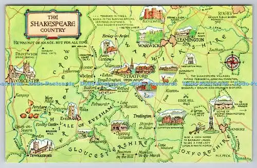 R739161 The Shakespeare Country Map J Salmon Sevenoaks England