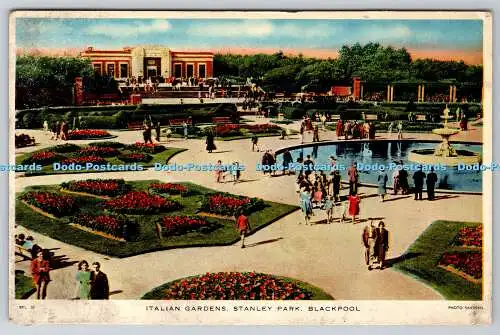 R739163 Blackpool Stanley Park Italian Gardens Tuck 1951