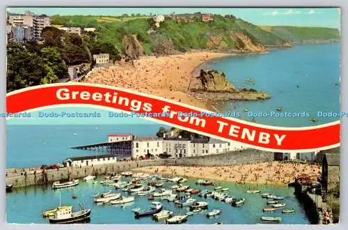 R739366 Grüße aus Tenby North Beach E T W Dennis Scarborough PM Haverford W