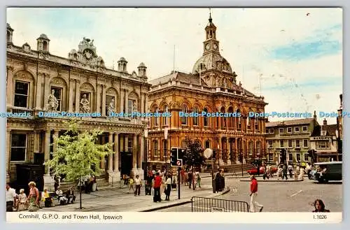 R741505 Ipswich Cornhill G P O and Town Hall E T W Dennis and Sons Ltd Photocolo