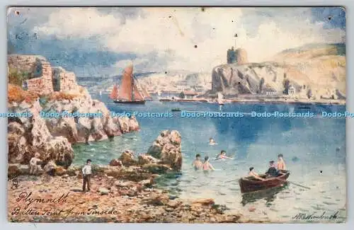 R741583 Plymouth Batten Point from Tinside Raphael Tuck and Sons Oilette Postcar