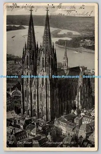 R739528 Der Kolner Dom Fliegeraufnahme Von S W Hoursch und Bechstedt Köln