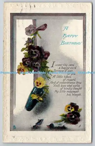 R739634 A Happy Birthday Flowers Tuck Gem Geburtstag Postkarte Nr. 2038