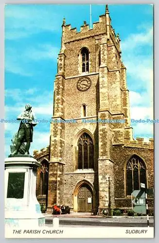 R739657 Sudbury The Parish Church And Gainsborough Statue A Sapphire Card