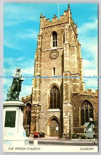 R739688 Sudbury The Parish Church And Gainsborough Statue A Sapphire Card