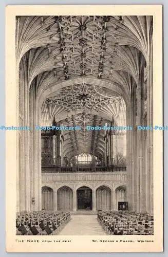 R741874 Windsor St George Chapel The Nave from the West Raphael Tuck and Sons