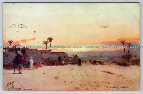 R741955 A Fellah Village Picturesque Egypt Raphael Tuck and Sons Oilette Wide Wi