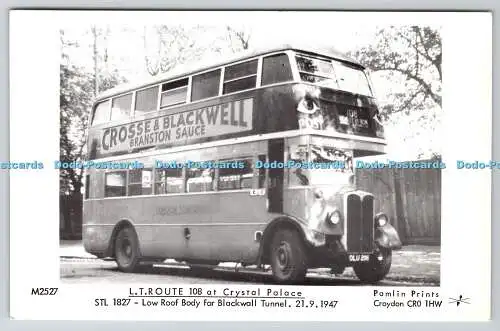 R740025 L T Route 108 bei Crystal Palace Niedrigdachkarosserie für Blackwall Tunnel Pamli