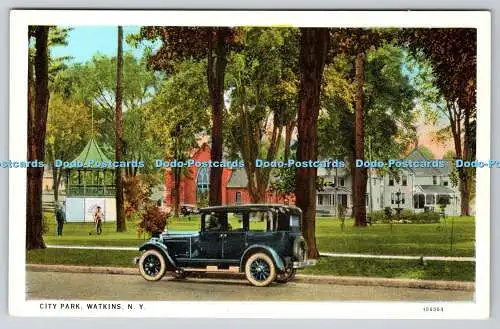 R740093 N Y Watkins City Park Hopes Souvenir Shop C T American Art Colored