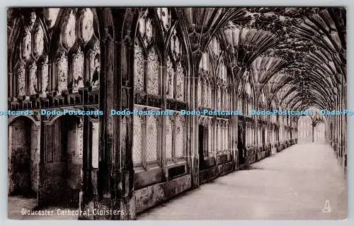 R742261 Gloucester Kathedrale Kreuzgang Raphael Tuck und Söhne Silberette Postkarte